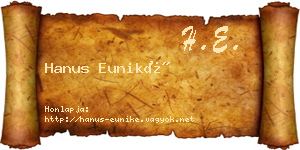 Hanus Euniké névjegykártya